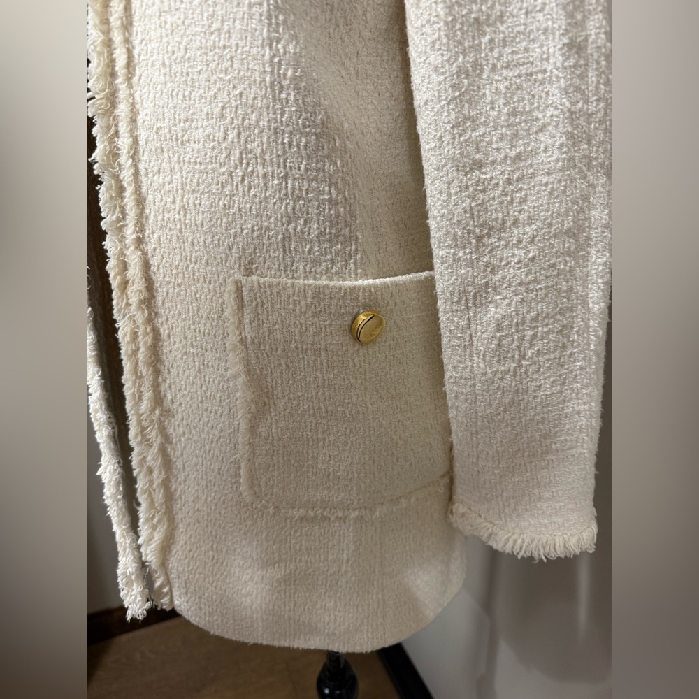 Zara Basic Collection Open-Front Tweed Jacket In … - image 2